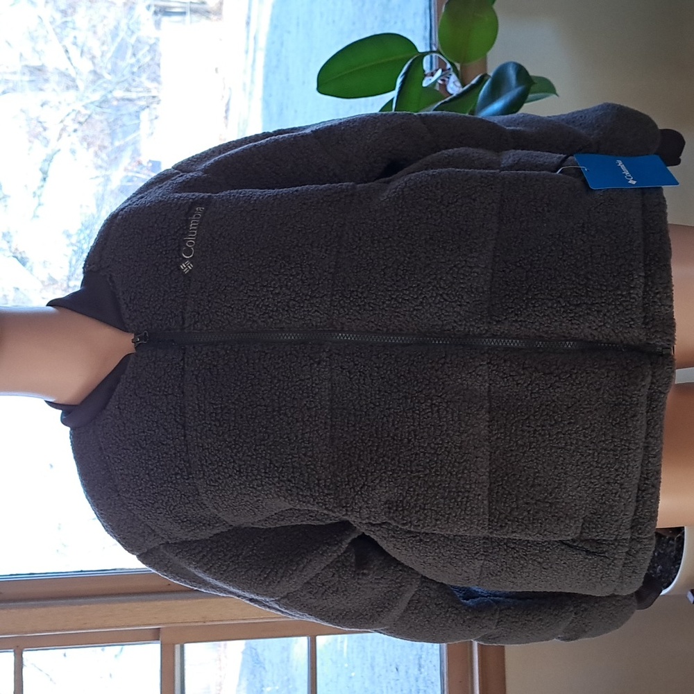 Columbia Gray Sherpa Jacket LG - Picture 2 of 11